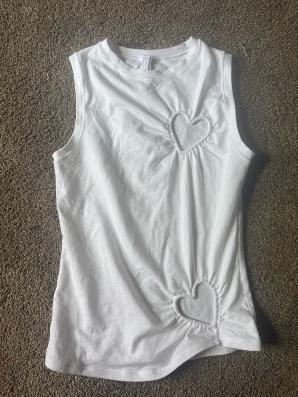 SKIMS White Sleeveless Tank with Heart Cutout Details- NWOT